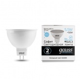 Лампа светодиодная Gauss LED Elementary MR16 5.5W 6500K 220V GU5.3 470Lm дневной свет