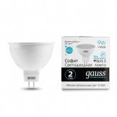 Лампа светодиодная Gauss LED Elementary MR16 9W 4100K 220V GU5.3 660Lm холодный свет