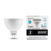 Лампа светодиодная Gauss LED Elementary MR16 7W 4100K 220V GU5.3 550Lm холодный свет