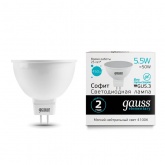 Лампа светодиодная Gauss LED Elementary MR16 5.5W 4100K 220V GU5.3 450Lm холодный свет
