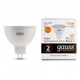 Лампа светодиодная Gauss LED Elementary MR16 11W 3000K 220V GU5.3 850Lm тепло-белый свет