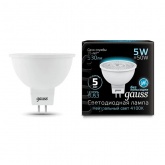 Лампа светодиодная Gauss LED MR16 5W 6500K 220V GU5.3 530Lm дневной свет