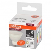 Лампа светодиодная Osram LED Value LVMR1675 10SW/830 3000K (75W) 220V GU5.3 800Lm тепло-белый свет