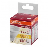 Лампа светодиодная Osram LED LS MR16 5W/830 3000K (50W) 220V GU5.3 110° 400Lm тепло-белый свет