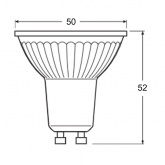 Лампа светодиодная Osram PARATHOM PAR16 50 36° 4,5W/927 DIM GU10 230V 350lm d50x52mm