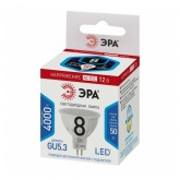 Лампа светодиодная ЭРА LED MR16 8W 840 4000K 12V GU5.3 холодный свет