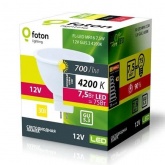 Лампа светодиодная Foton FL-LED MR16 7,5W 4200K 12V GU5.3 700Lm d50x56mm холодный свет