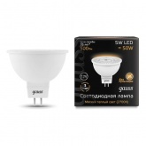 Лампа светодиодная Gauss LED MR16 5W 2700K 12V GU5.3 500Lm теплый свет