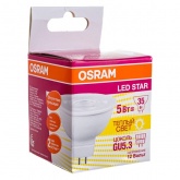 Лампа светодиодная Osram LED LS MR16 5W/830 (35W) 12V GU5.3 36° 350lm тепло-белый свет