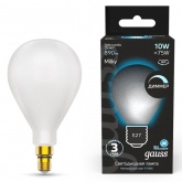 Лампа светодиодная филаментная диммируемая Gauss А160 10W 4100K Е27 890Lm молочный