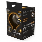 Лампа светодиодная филаментная диммируемая Gauss G125 10W 2400K Е27 820Lm золотой