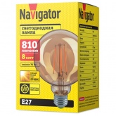 Светодиодная ретро лампа Navigator 80 540 NLL-F-G95-8-230-2.7K-E27-GD 8W 2700K 230V шар