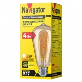 Светодиодная ретро лампа Navigator 61 628 NLL-F-ST64-4-230-2.5К-E27-SPIRAL 4W 2500K 230V груша