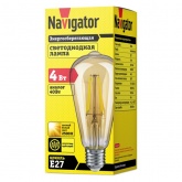 Светодиодная ретро лампа Navigator 61 485 NLL-F-ST64-4-230-2.5К-E27 4W 2500K 230V груша