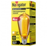 Светодиодная ретро лампа Navigator 14 232 NLL-SC17-ST64-4-230-1.8K-E27-PMMA 4W 1800K 230V груша