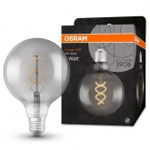 Лампа филаментная шар Osram Vintage Globe125 1906 CL Smoke 4W/818 E27 140Lm спираль D178x125mm