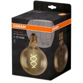 Лампа филаментная шар Osram Vintage Globe125 1906 CL Gold 28 4W/820 E27 300Lm спираль D178x125mm