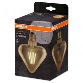 Лампа филаментная сердце Osram Vintage 1906 LED CL GOLD 40 4.5W/824 470Lm E27 L165x125mm