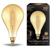 Лампа Gauss Filament PS160 6W 2700К 890lm Е27 golden straight LED