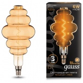 Лампа Gauss Filament Honeycomb 6W 2400К 420lm Е27 golden flexible LED