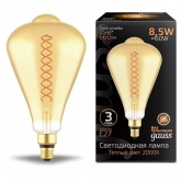 Лампа Gauss Filament ST164 8.5W 2000К 660lm Е27 golden flexible LED
