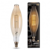 Лампа филаментная светодиодная Gauss BT120 6W 2400K Е27 780Lm золотой прямая нить