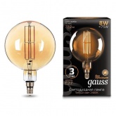 Лампа Gauss Filament G200 8W 2400К 780lm Е27 golden LED