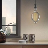 Лампа филаментная светодиодная Gauss BT180 8W 2400K Е27 780Lm золотой прямая нить