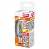Лампа филаментная свеча Osram LED SUPERSTAR PLUS CLASSIC B 3,4W/927 (40W) CL 220V DIM E14
