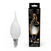 Лампа светодиодная диммируемая свеча на ветру Filament 9W 3000K 220V Е14 milky тепло-белый свет