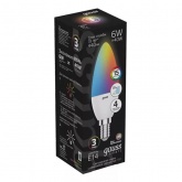 Лампа светодиодная диммируемая свеча Gauss 6W E14 RGBW