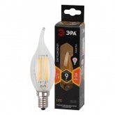 Лампа филаментная светодиодная свеча на ветру ЭРА F-LED BXS 9W 827 E14 теплый белый свет