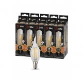 Лампа филаментная светодиодная свеча на ветру ЭРА F-LED BXS 11W 827 E14 теплый белый свет