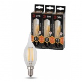 Лампа филаментная светодиодная свеча на ветру ЭРА F-LED BXS 11W 827 E14 теплый белый свет