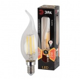 Лампа филаментная светодиодная свеча на ветру ЭРА F-LED BXS 5W 827 E14 теплый свет 043154