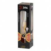 Лампа филаментная светодиодная свеча на ветру ЭРА F-LED BXS 5W 827 E14 теплый свет 043154