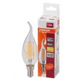 Лампа филаментная светодиодная свеча на ветру Osram LED SCL BA 60 5W/827 230V CL E14 600Lm Filament
