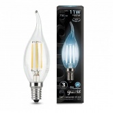 Лампа филаментная светодиодная свеча на ветру Gauss 11W 4100K 220V Е14