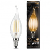 Лампа филаментная светодиодная свеча на ветру Gauss Black 5W 2700K 220V Е14