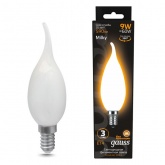 Лампа филаментная светодиодная свеча на ветру Gauss 9W 3000K 220V Е14 матовая