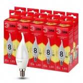 Лампа светодиодная свеча на ветру ЭРА RED LINE LED BXS 8W/827 E14 R теплый свет (5056396284369)