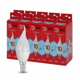 Лампа светодиодная свеча на ветру ЭРА RED LINE LED BXS 10W/840 E14 R белый свет (5056396284246)
