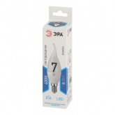 Лампа светодиодная свеча на ветру ЭРА LED BXS 7W/840 E14 белый свет 566758