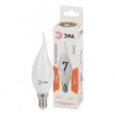 Лампа светодиодная свеча на ветру ЭРА LED BXS 7W/827 E14 теплый свет 604700