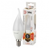 Лампа светодиодная свеча на ветру ЭРА LED BXS 5W/827 E14 теплый свет 576726