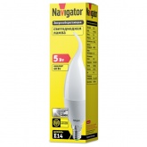 Лампа светодиодная свеча на ветру Navigator 61 026 NLL-P-FC37-5-230-4K-E14-FR 5W 4000K 400Lm