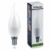 Лампа светодиодная свеча на ветру Feron LB-970 C37 13W 4000K 230V E14