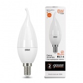Лампа светодиодная свеча на ветру Gauss Elementary 8W 3000K 230V E14 520Lm