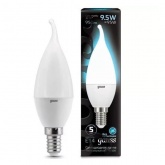 Лампа светодиодная свеча на ветру Gauss Black 9.5Вт 230V 4100К E14 950lm