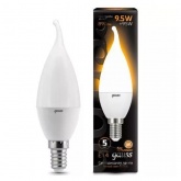 Лампа светодиодная свеча на ветру Gauss Black 9.5Вт 230V 3000K E14 890lm